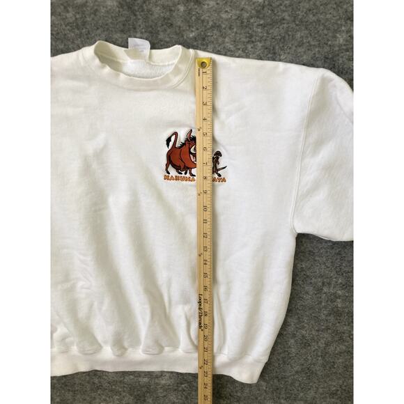 VTG Y2K Lion King Timon and Pumba Sweater Walt Disney Hakuna Matata Embroidered - Picture 8 of 10